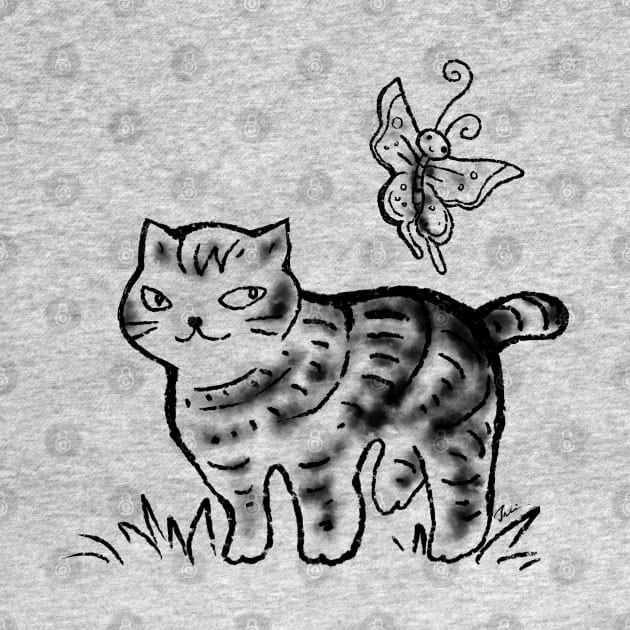 Cat and Butterfly Friend by juliewu